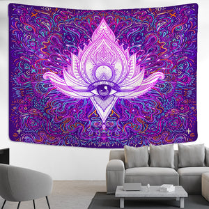 Lotusblume psychedelisch - Wandtuch - Wand-Magie