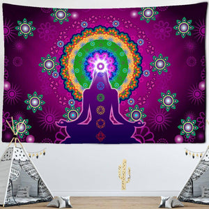 Chakra Meditation Mandala Blume Purpur -  - Wand-Magie