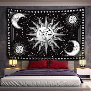 Mond Sonne Schwarz Weiss -  - Wand-Magie