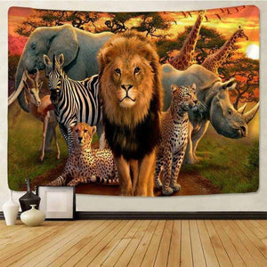 Afrika Wildtiere - Wandtuch - Wand-Magie